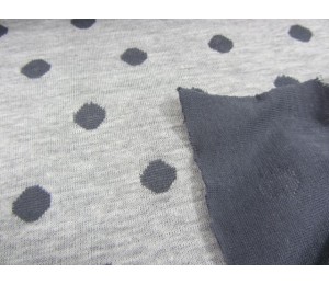 Jaquard Jersey Doubleface Dots grau